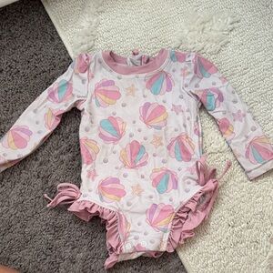 Caden Lane Pink Pastel Seashell One-Piece Swimsuit